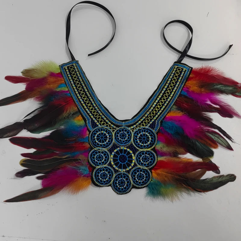 Halloween party costume, collar, scarf, Gothic feather collar and shoulders, witch role-playing available for both women and men