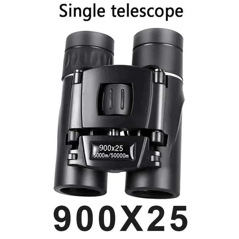 Portable 900x25 HD Zoom Binoculars with BAK4 Prism Long Range Folding Low Light Jumelles for Hunting And Camping