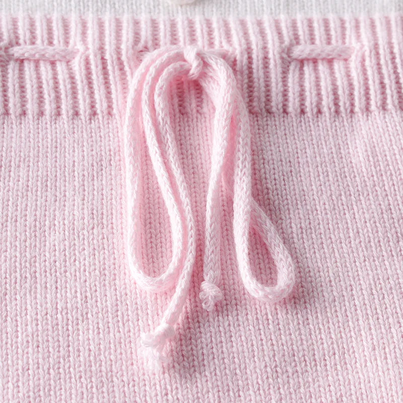 Autumn Lovely Heart Jumpsuit Infant Baby Girl Knitted Clothes Love Romper Bodysuit Outfit Spring Cotton Knitted Sweater Bodysuit