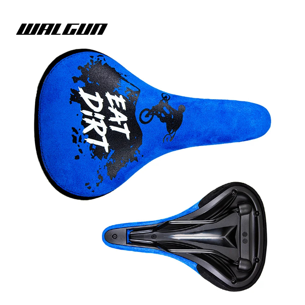 WALGUN BMX Bicycle Saddle Dirt Jump Cruiser Bike Seat with Embroidery Freestyle Racing Dowbhill Saddle MTB 265*170 Cycling Parts