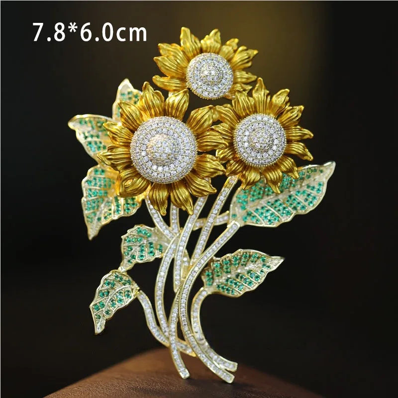 2026 Woman Brooches Luxury Designer Rose Butterfly Dragonfly Vase Bow Broche Pin Micro-inlaid Zircon Elegant Coat Accessories