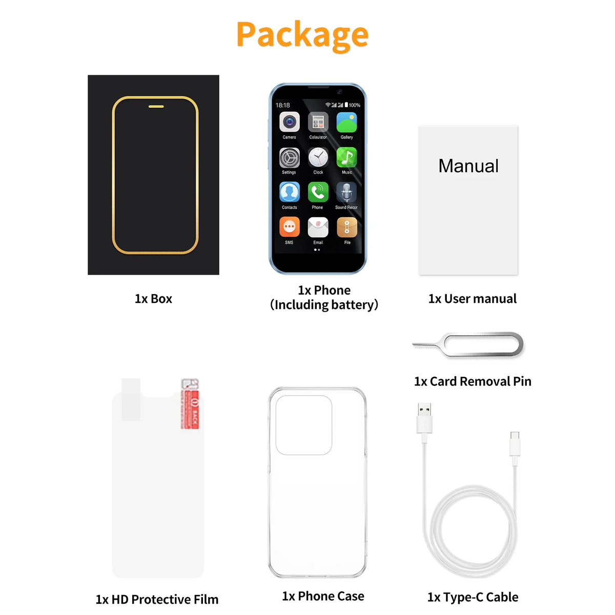 SERVO 16SE Ultra Mini Pocket Smartphone 16GB ROM 3G WCDMA Android 9.0 WiFi Dual SIM Face Unlock Play Store 3.0" Screen Cellphone