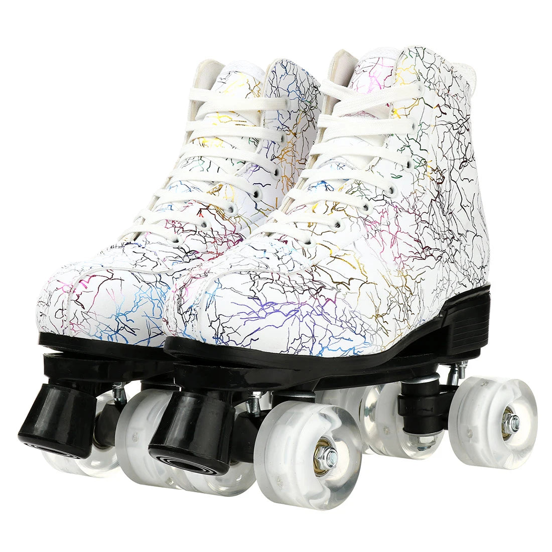 Flashing Quad Roller Skates Adult Flashing 4 Wheels Skates For Women Men Outdoor Sports Ice Skating Rink Quad Sneakers