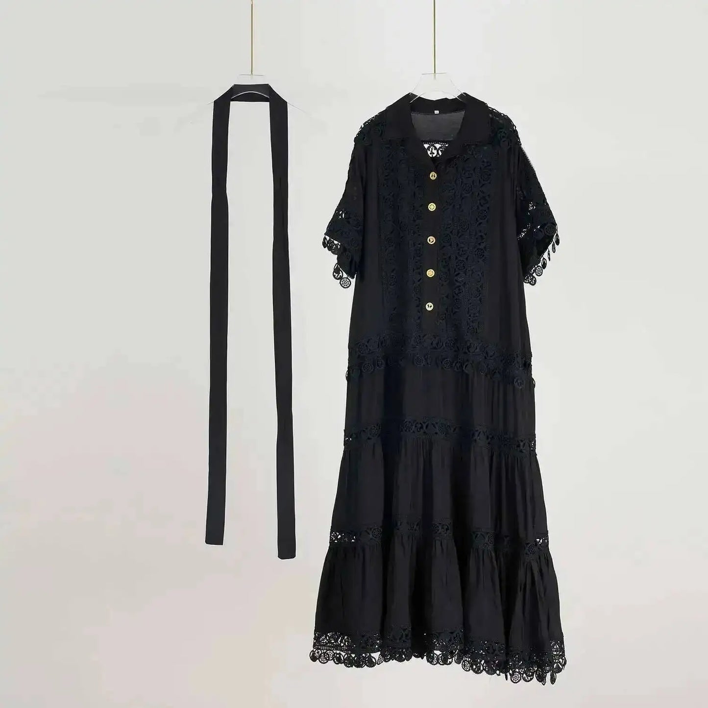 Luxury Long Maxi Dresses Shirt Women 2025 Summer Holiday Lace Embroidery Cotton Loose Big Size Hollow Out Wedding Dress White