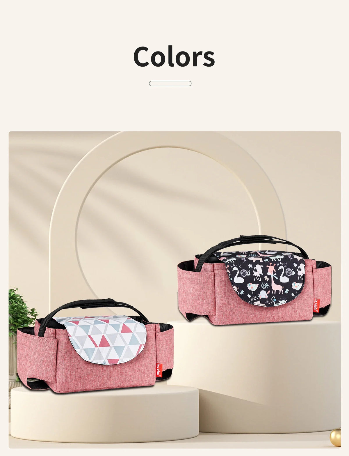 Baby Stroller Bag Pram Organizer Stroller Accessories Stroller Cup Holder Cover Trolley Organizer Pouch Travel Accessories