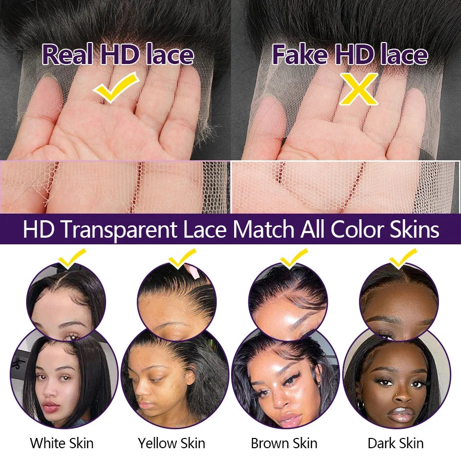 13x4 13x6 HD Lace Frontal Only Real HD Lace 5x5 Closure Melt Skins 6x6 7x7 9x6 HD Lace Closure Invisible Human Hair HD Closure