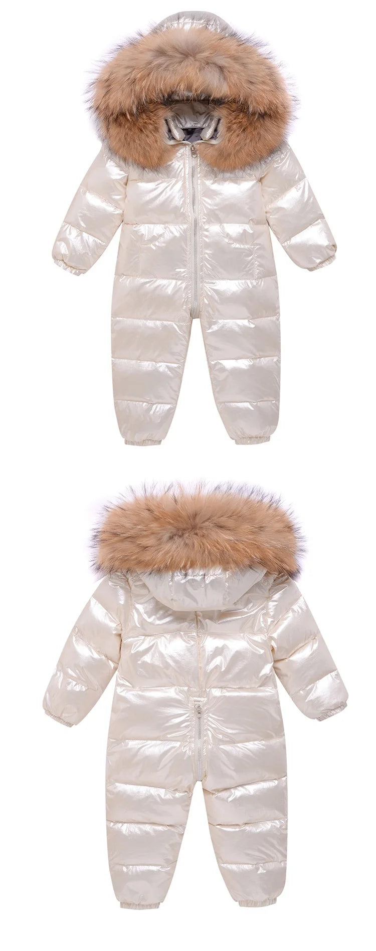 RAISE -30 Degree Russian Winter Baby Snowsuit Real Fur Waterproof Baby Boy Winter Rompers Newborn Jumpsuit Toddler Girl Overalls