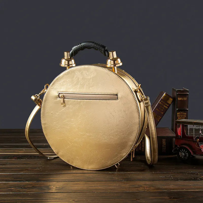 New Trendy Luxury Purses and Handbags for Women Vintage Clock-shaped Bag Round Shoulder Crossbody Tote Bag