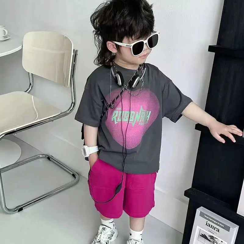 Baby Summer Clothes Boy Sports Sets Kids Loungewear Fashion Outfits Children T-shirts+Shorts 2Pcs Short Sleeves Top Pants Suits