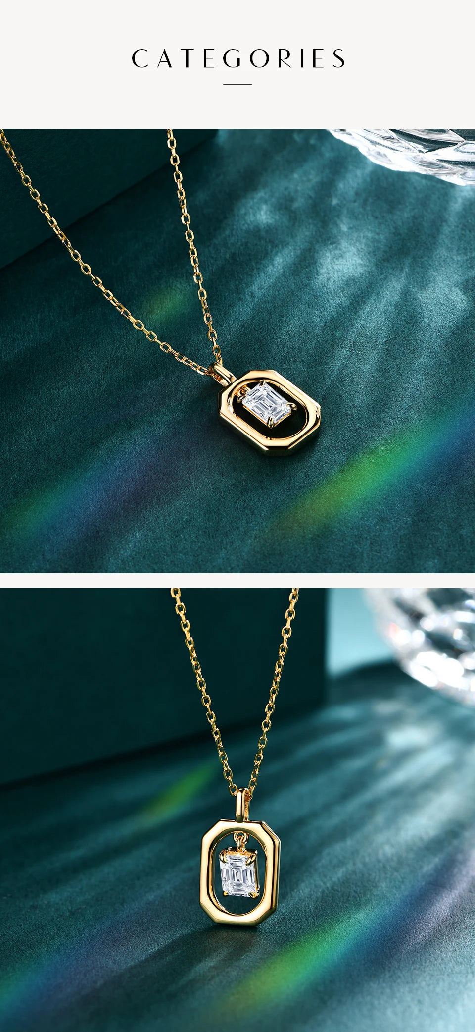ATTAGEMS Top Quality Moissanite Diamond Necklace for Women Solid 10k 14k 18k Yellow Gold Penant Fine Jewelry Gifts Wholesale New