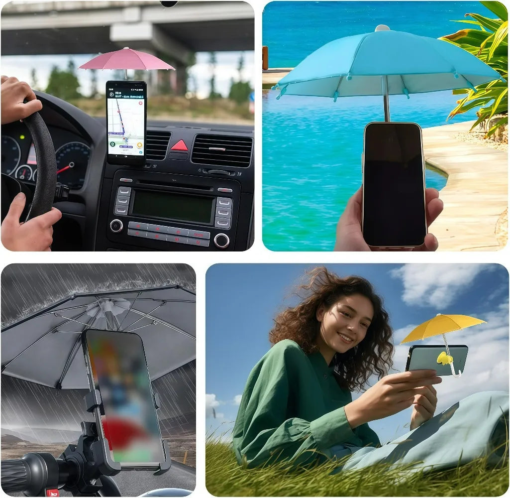 1Set Phone Umbrella Suction Cup Stand for Sun Shad, Outdoor Anti-Glare Cell Cute Sunshade Holder, Car Navigation Shade Visor