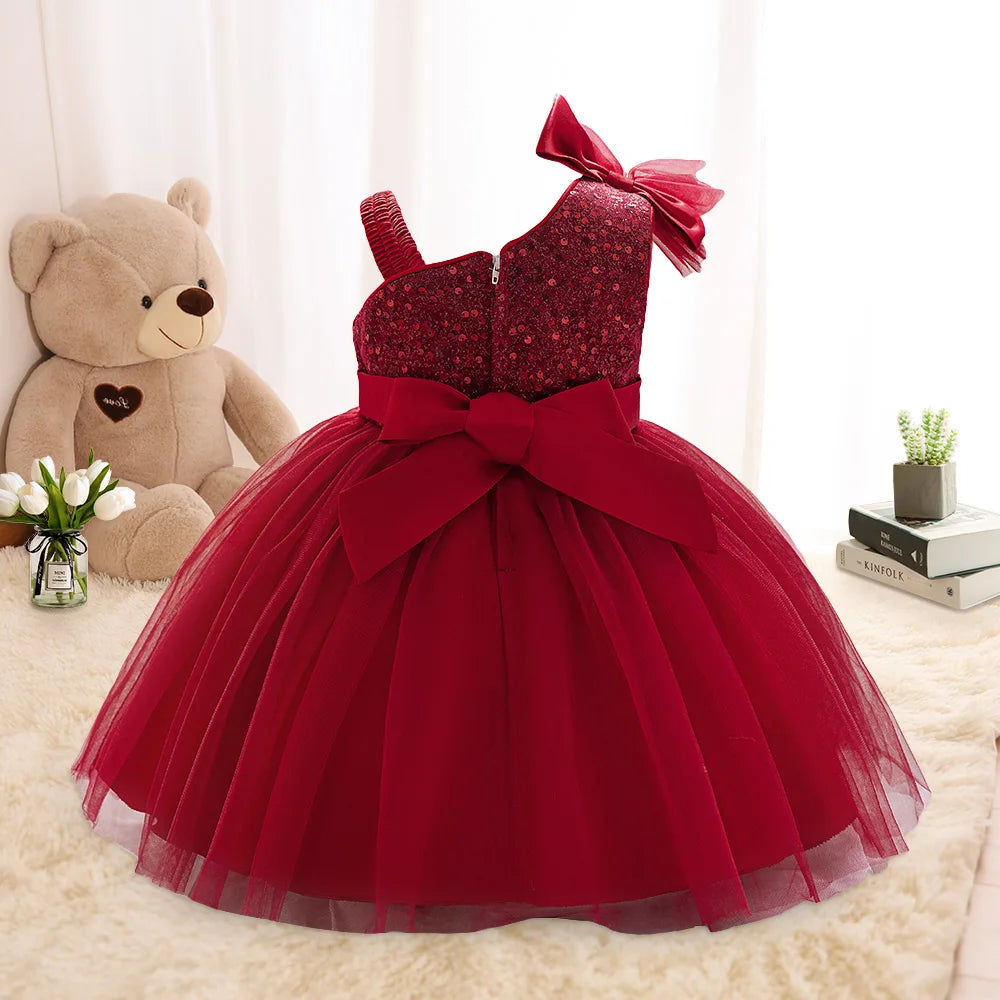 Toddler Baptism Party Baby Girls Dresses Girls Tulle 1st Birthday Wedding Prom Baby Dress Infant Bridesmaids Christmas Costumes