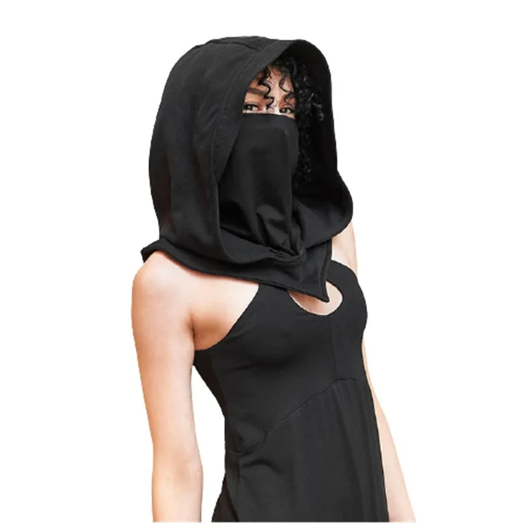 2023 Unisex Halloween Costumes Medieval Mask Hat Cosplay Renaissance Hooded Cloak Assassin Black Gothic Vampire Accessories