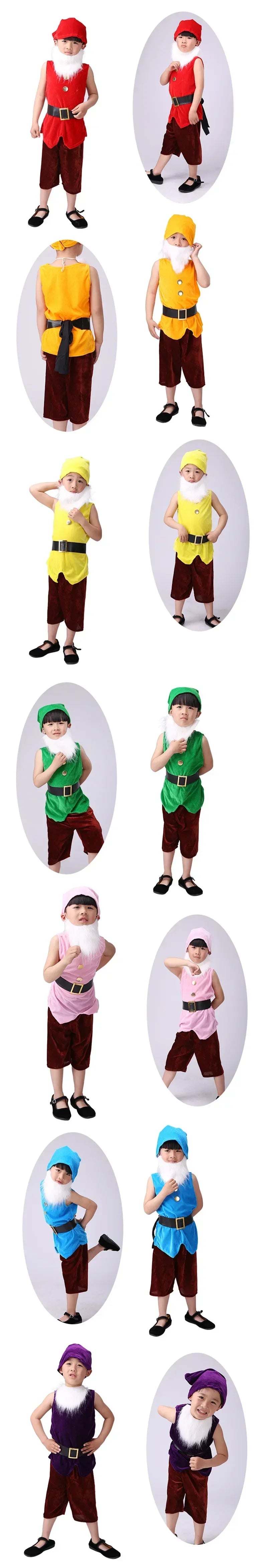 2025 Halloween Carnaval Cosplay vêtements noël Performance sept nains Costume pour enfants Costumes de noël pour enfants