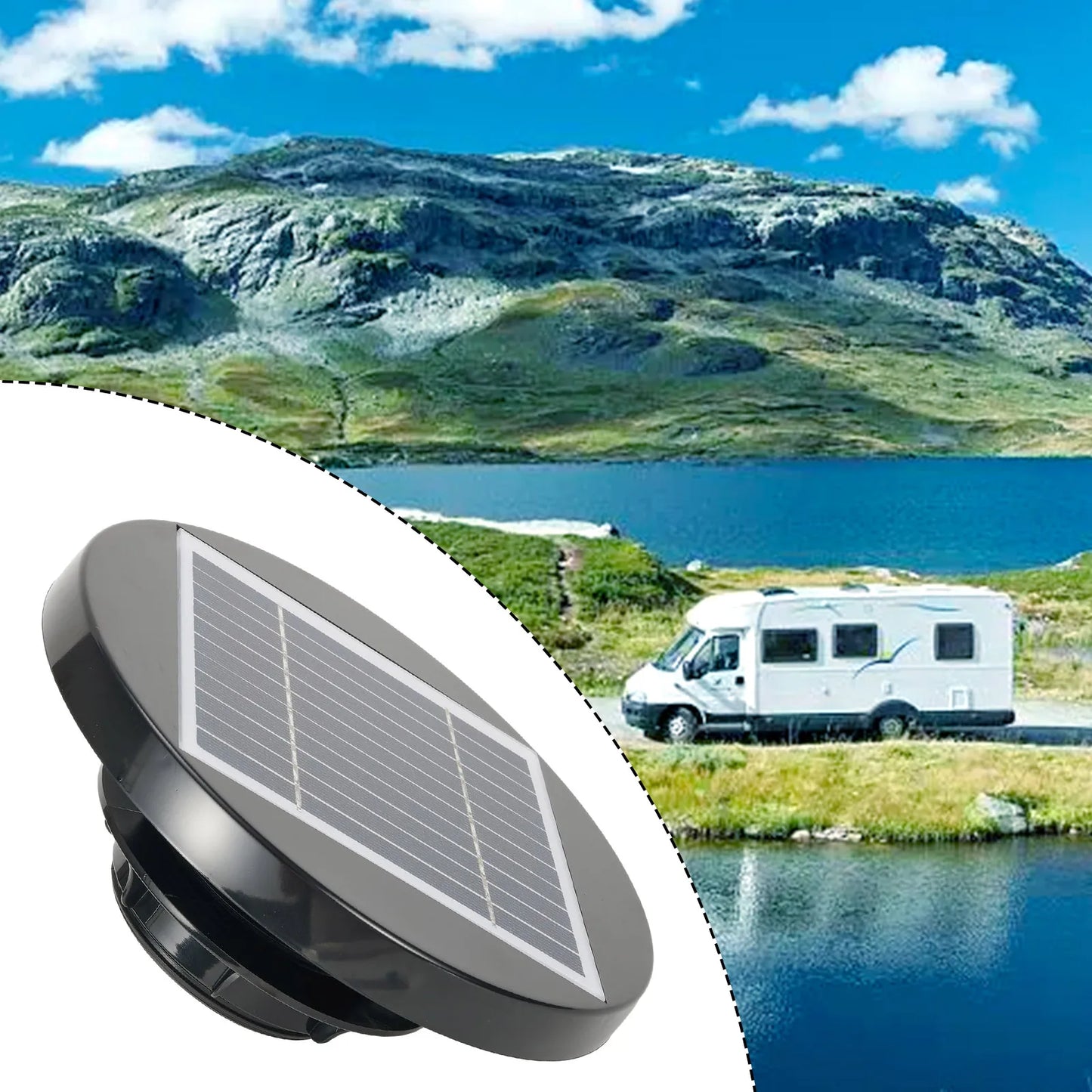 RV Solar Ventilation Fan Solar Powered Roof Fan Warm Air Extractor Fan For RV, Marine, Camper, Shed, Boat, Caravan