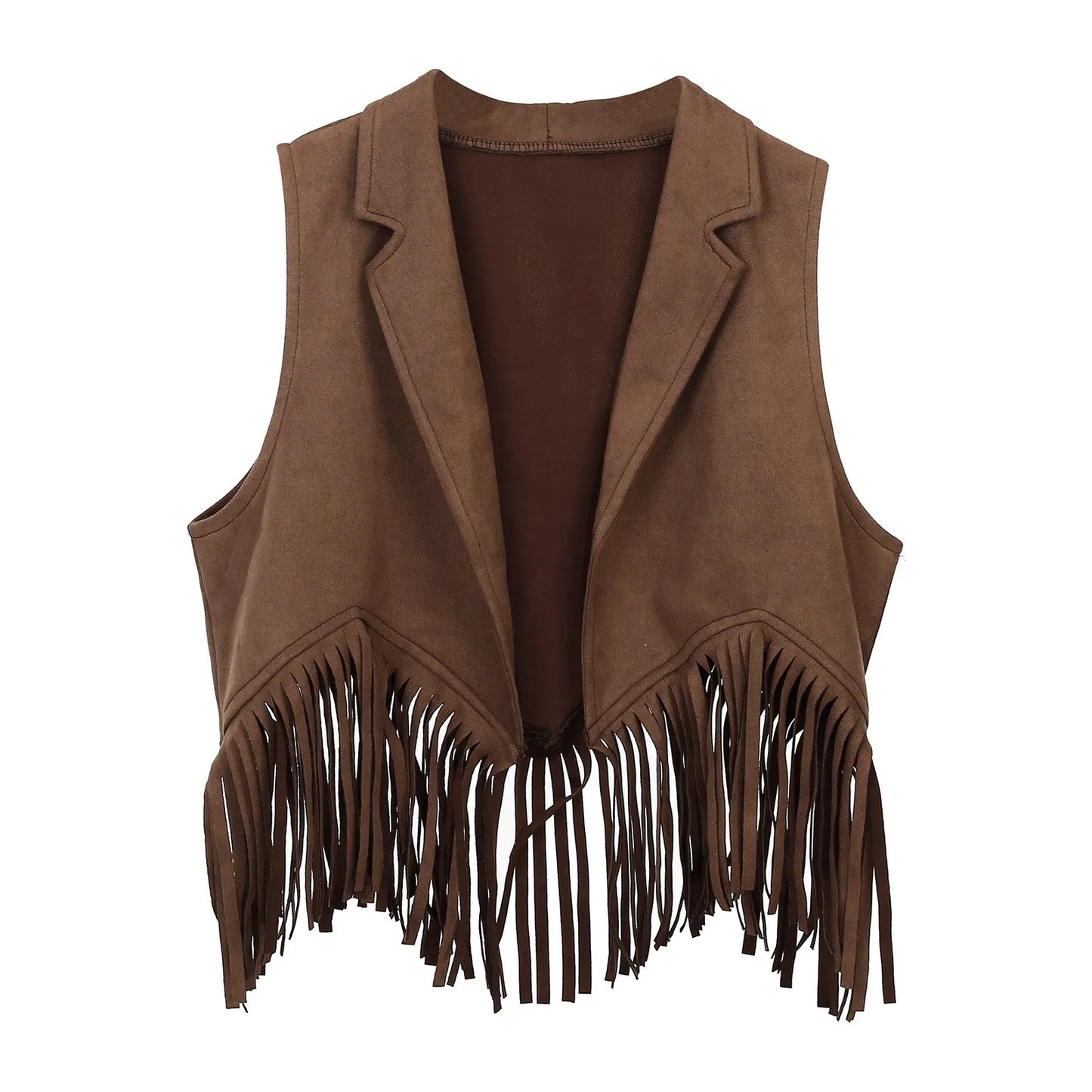 Kids Western Cowboy Vest Boys Girls Suede Tassel Fringe Dress Up Jacket With Hood Girls