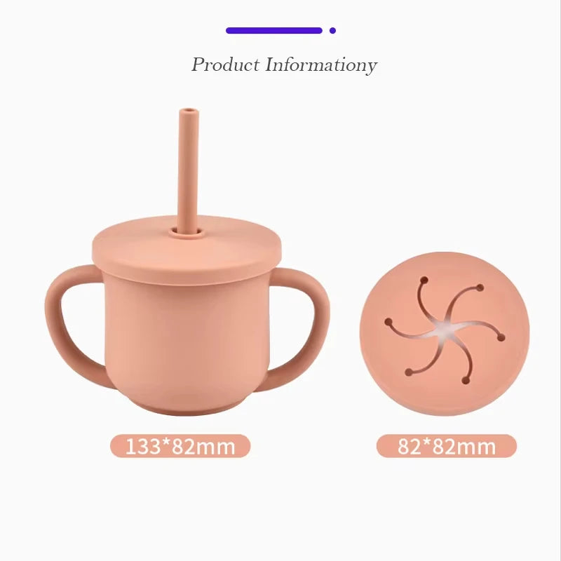 10pcs Children's Silicone Dinner Plate Set Strong Suction Anti-Fall Children's Eating Training Bowl Fork Spoon Feeding Tableware