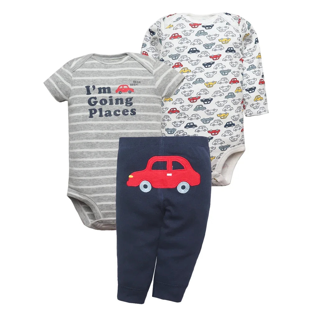 2026 Baby Boys Girls Clothes Set 100% Cotton Baby Bodysuits Baby Pants Summer Cartton Newborn Baby Clothes Infant Bebe Clothing