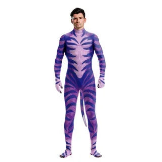 Halloween Costume  Adult Mens Wild Animal Cosplay Costume Full Cover 3D Print Beast Petsuit Jumpsuit Bodysuit Tail