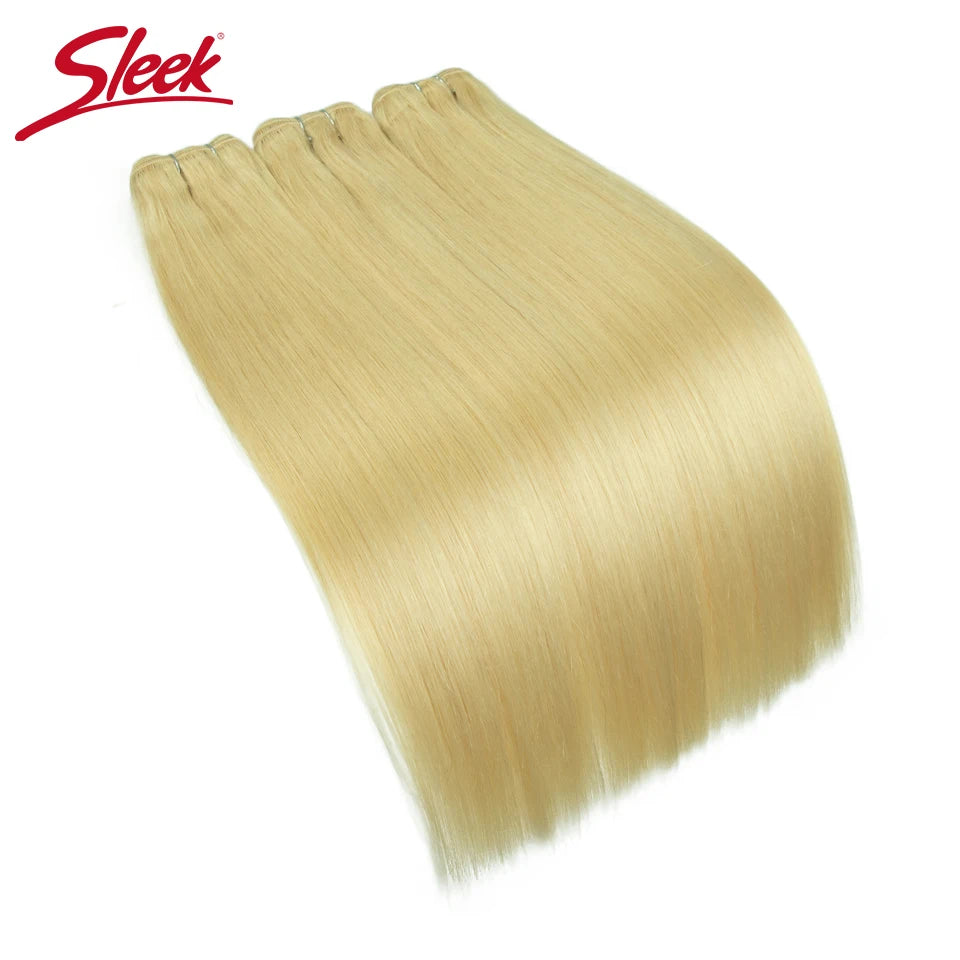 Sleek Peruvian Straight Human Hair Double Drawn Natural Human Hair Weave Bundles Natural Brown #27 #613 Remy Human Hair Bundle