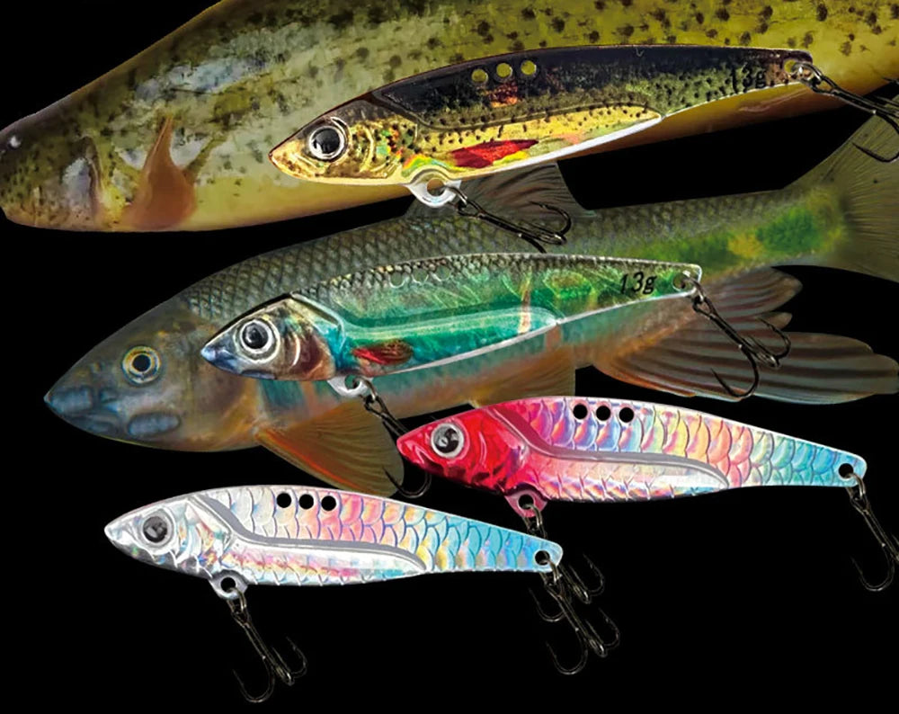 Spinner Spoon Metal Jig Bait 7.5g 10g 16g 20g VIB Sinking Blade Spinning Treble Hook Spinnerbait Pesca Tackle Sea Fishing Lure