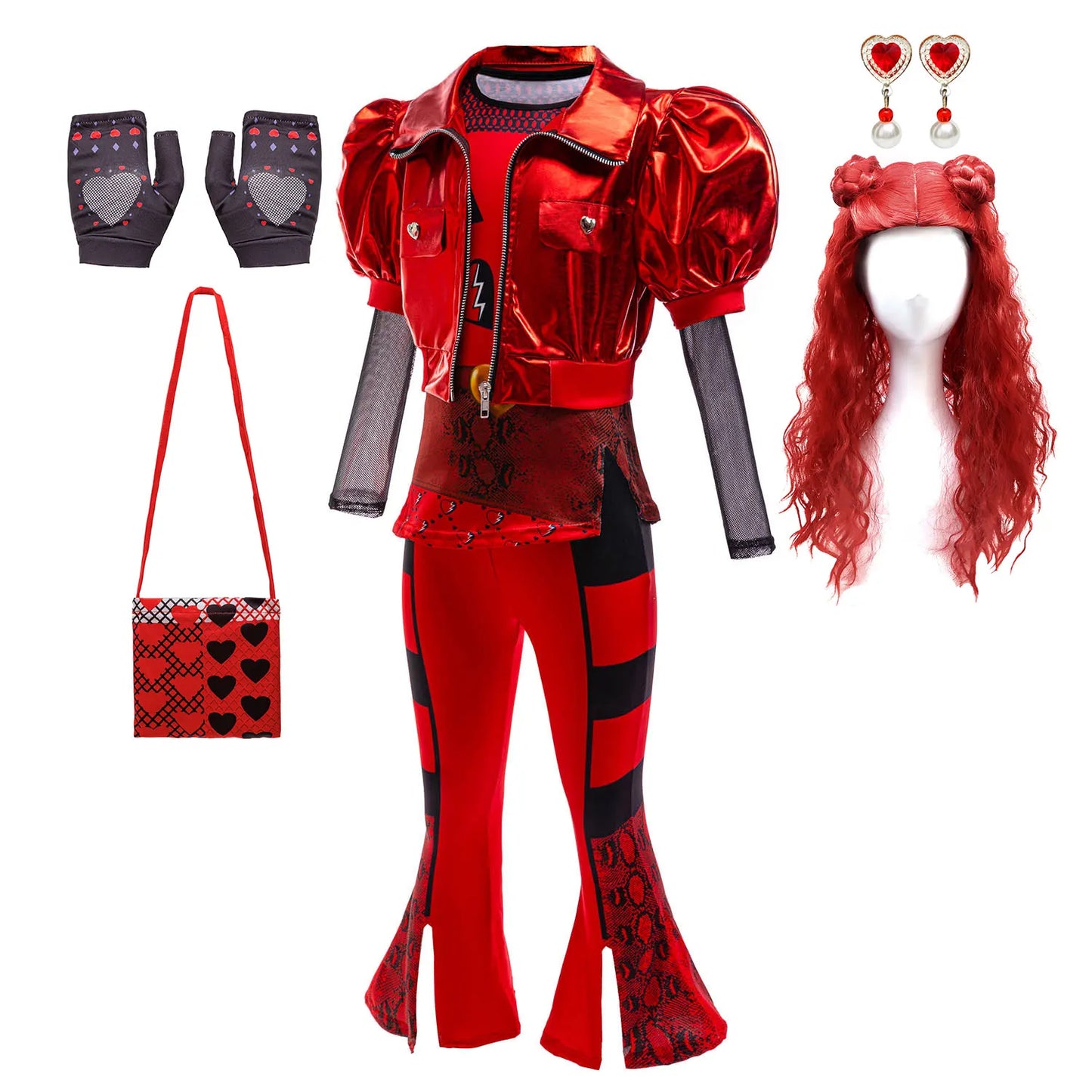 Descendant Costume Play 2026 Teen Fantasy Comedy Film The Rising of Red Cosplay Kylie Cool Outfit Halloween Dress up for Girls