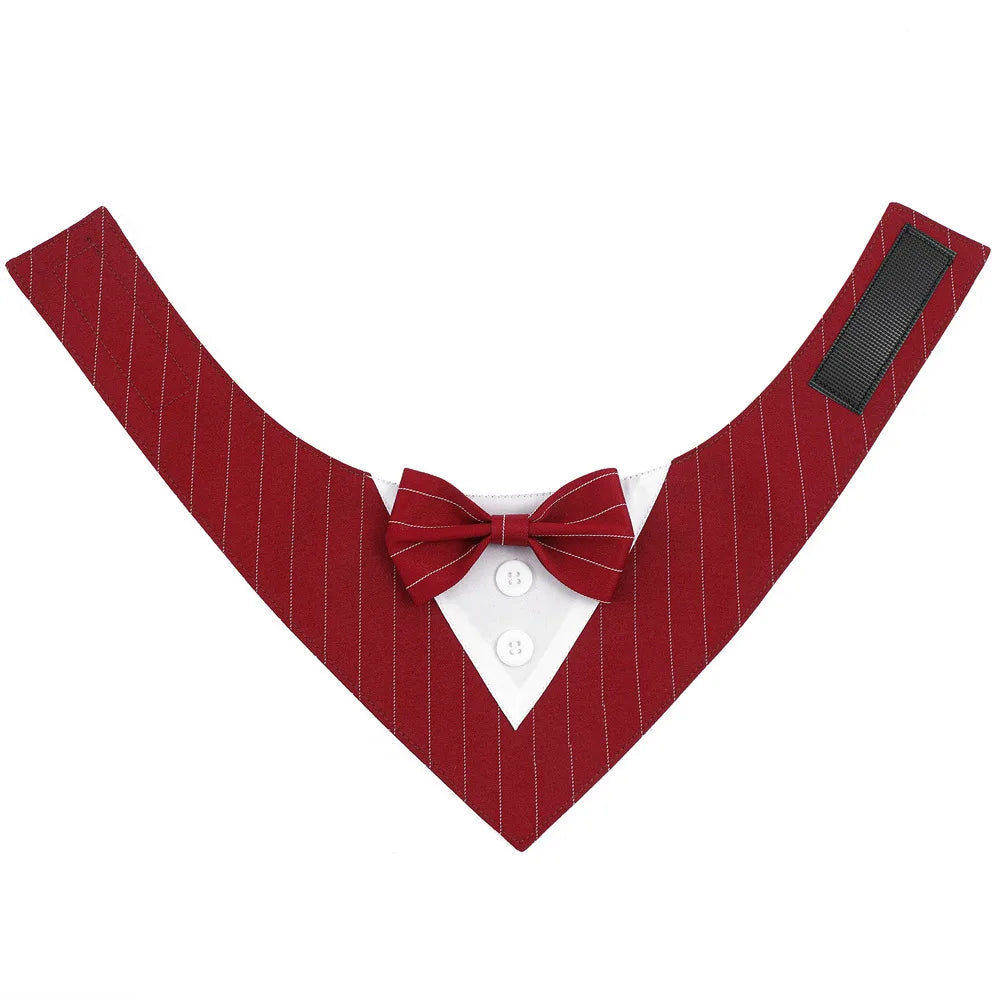 Sucado Handsome Wedding Pet Dog Bandana Elegant Suit Bowtie Luxury Triangular Scarf Collar Engagement Party Gifts Accessories