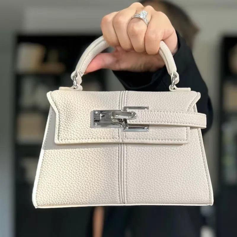 Luxury Elise Mini Square Crossbody Bag: Black Vegan Leather Designer Handbag - High-End Shoulder Purse for Women