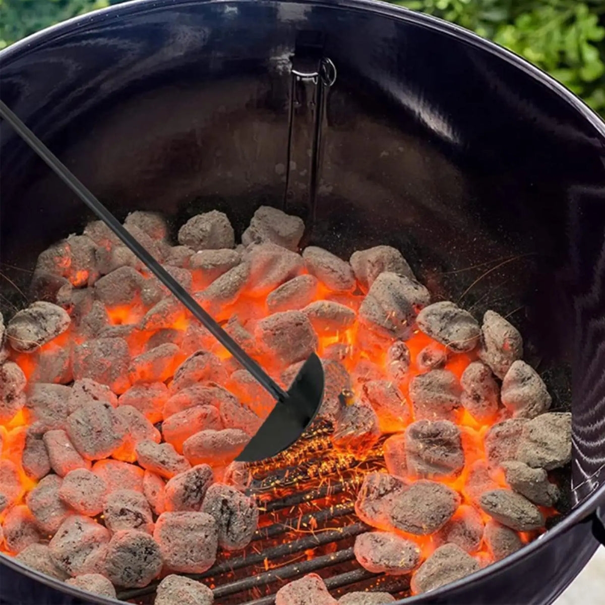 Charcoal Rake Heavy Duty Grill Cleaning Tool with Long Handle Ash Scoop for BBQ Grill Oven Stove Wood Burner Barbecue Tools