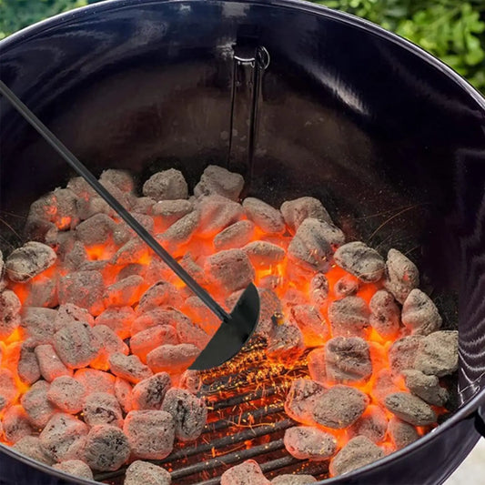 Charcoal Rake Heavy Duty Grill Cleaning Tool with Long Handle Ash Scoop for BBQ Grill Oven Stove Wood Burner Barbecue Tools