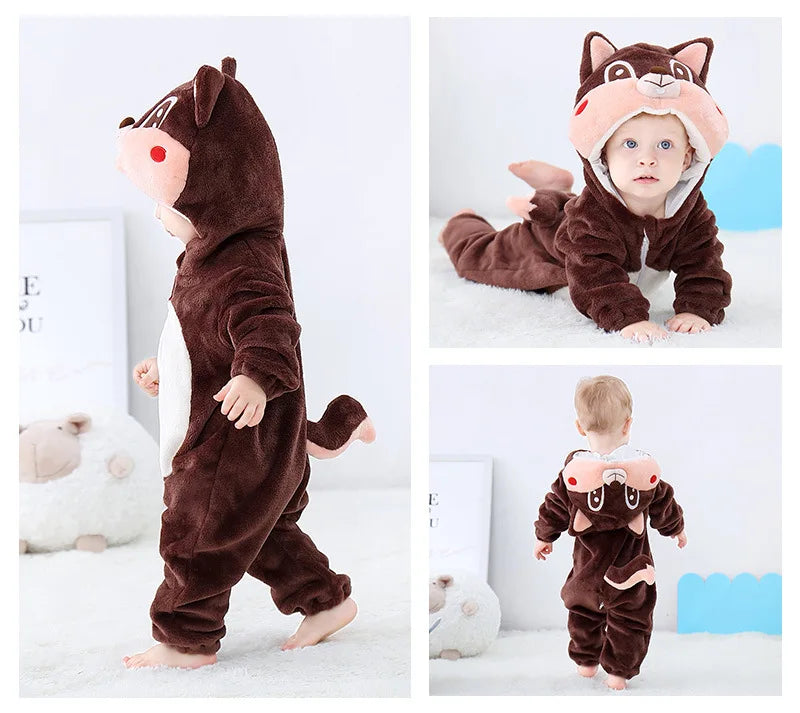 0 to 4 Years Baby Pajamas Winter Cartoon Sleeping Clothes Boys Dinosaur Pijamas Onesies Girls Clothes Toddler Night Bodysuits