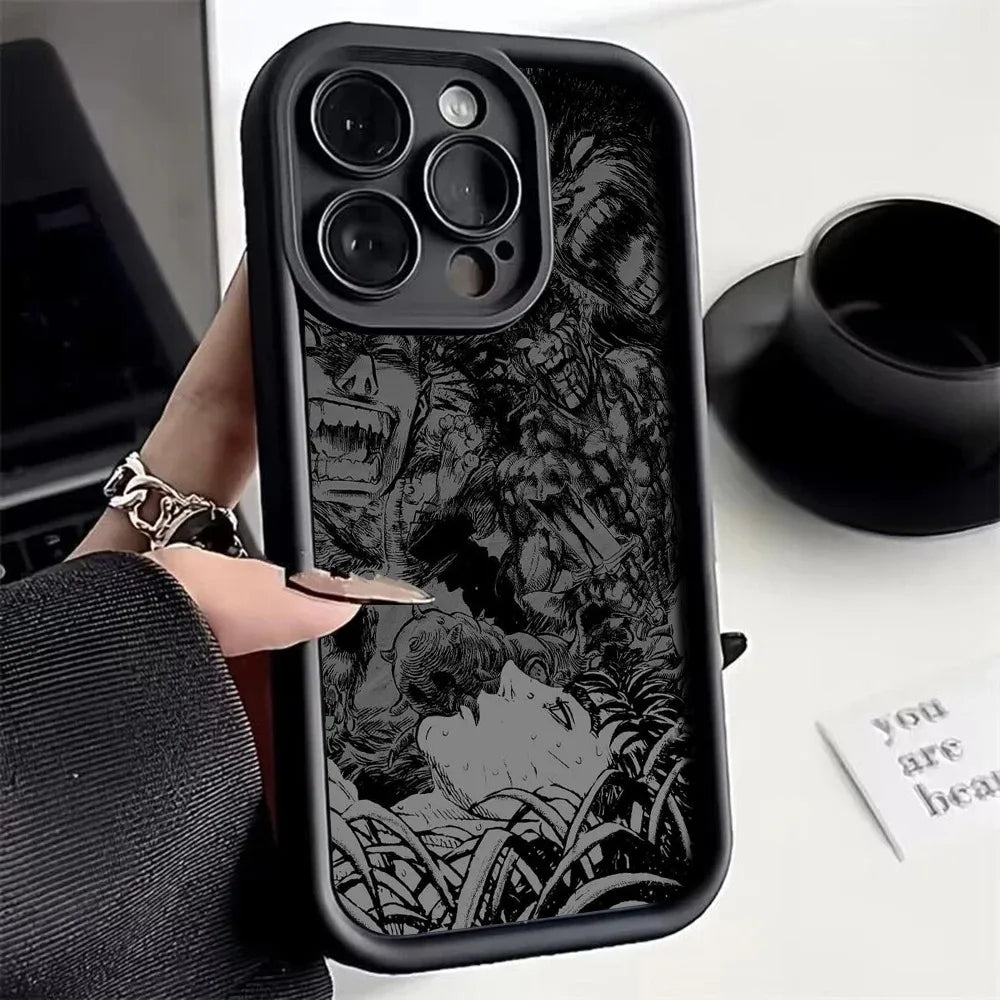 Berserk Guts Anime Phone Case for iPhone 17e 17 16e 16 15 14 13 12 11 Air Pro Max Mini XR XS X 7 8 6 6s Plus Soft TPU Back Cover