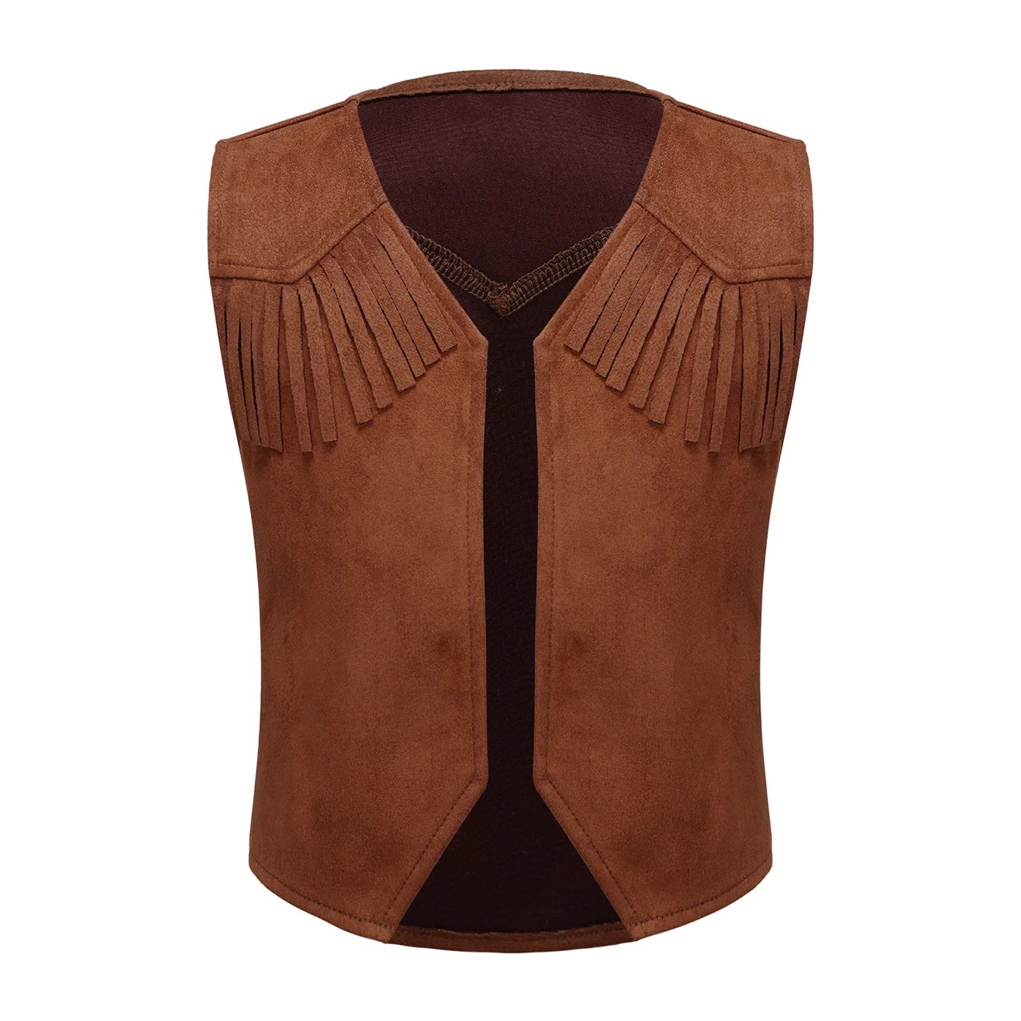 Kids Girl Boy Fringed Vest for Carnival Theme Party Tassels Top Open Front Waistcoat Child Halloween Western Cowboy Costumes