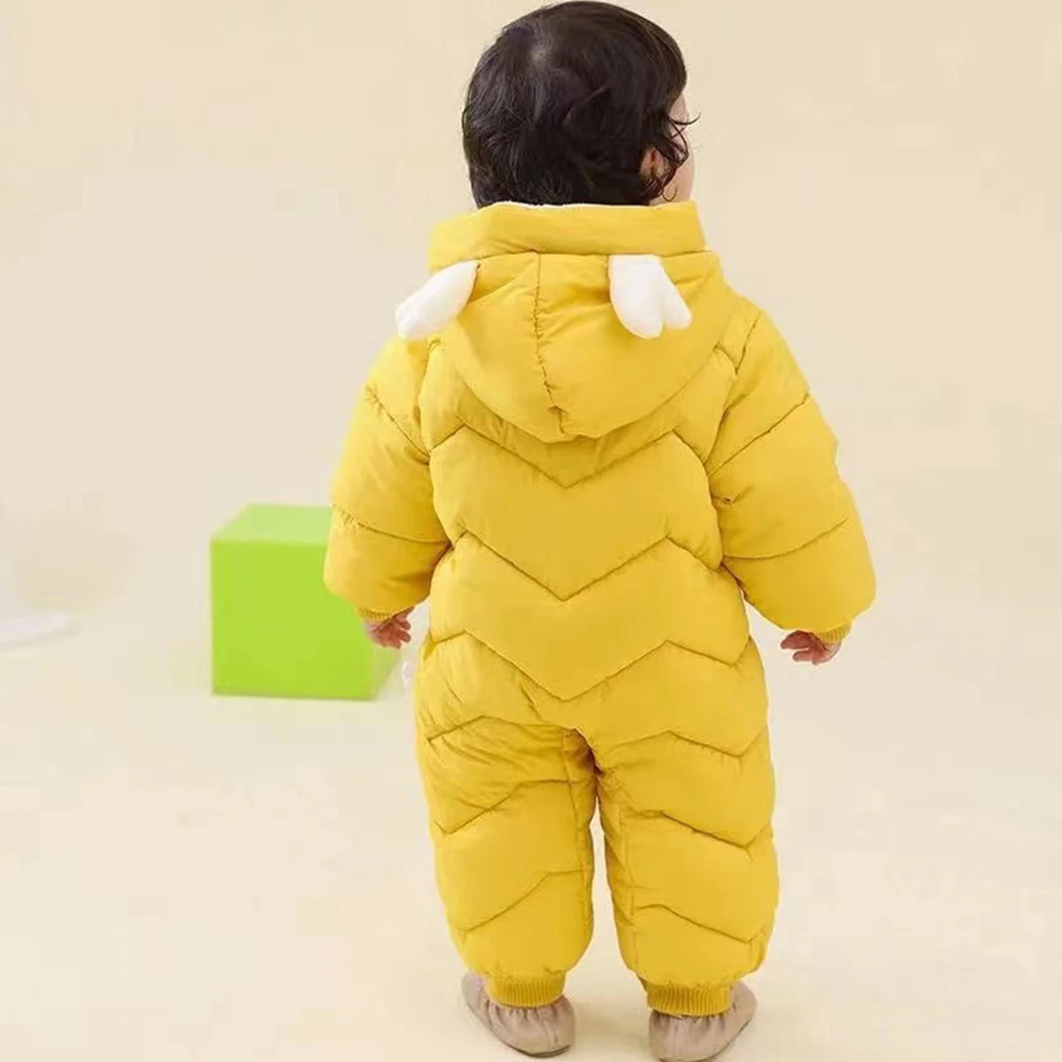 Toddler Kids Winter Rompers,Girls Down Cotton Jacket,Fleece Hood Jumpsuits,Winter Children's Overalls,Boys Snowsuits with Pocket
