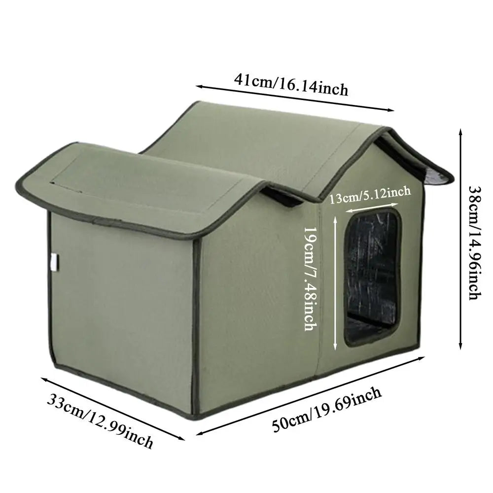 Outdoor Winter Cat House Weatherproof Temporary Shelter for Feral Cats and Dogs Camping Backyard Patio Balcony Pets Supplies