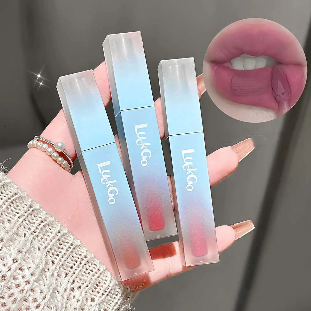 1Pc Nude Matte Lip Mud Waterproof Non-stick Pink Liquid Lipstick Long Lasting Highly Pigmented Lipgloss Tint Korean Cosmetics