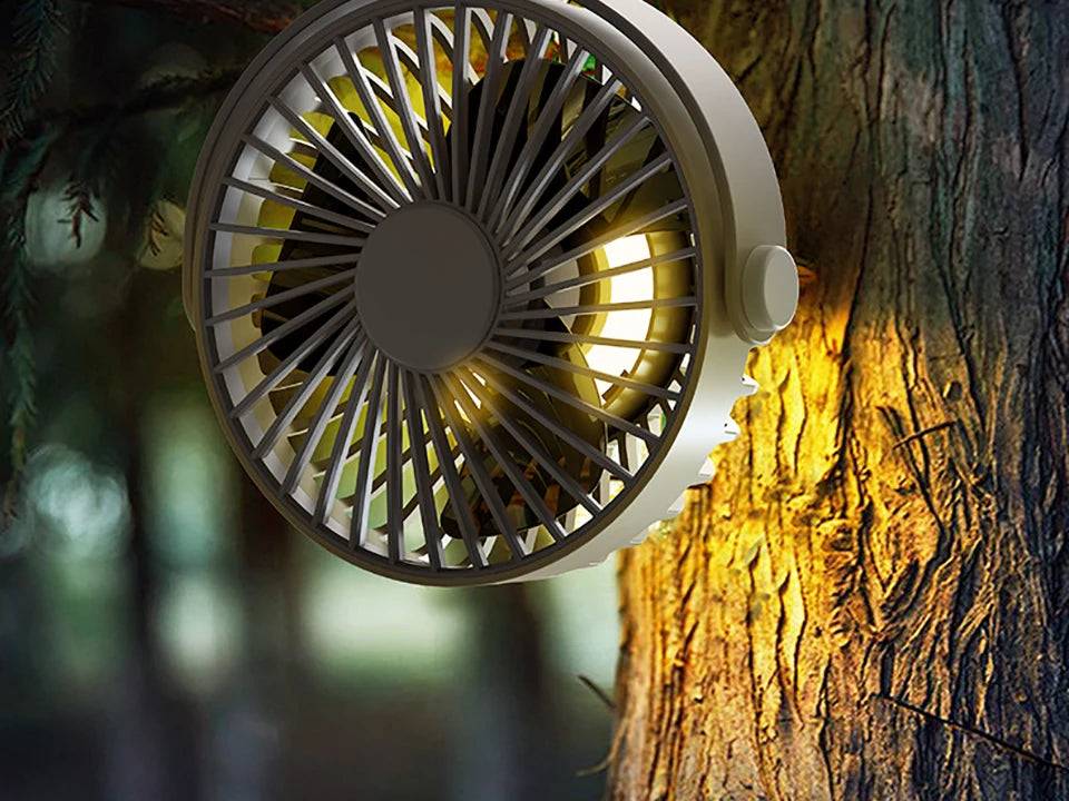 Remote Control Floor Table Air Cooler Mini Portable Wireless Ceiling Fan 360° Rotation 3-speed Wind For Camping Home Night Light