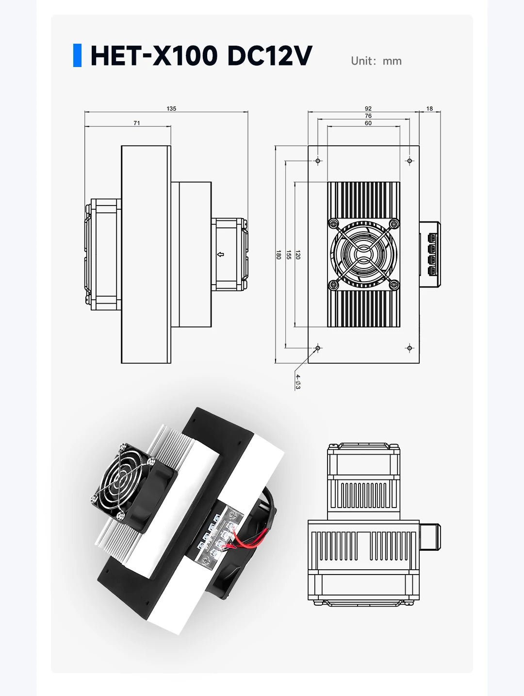 ENMG Industrial Cabinet Semiconductor Cooling System HET Kit 12V Peltier Cooling Module with Fan Heatsink & Electronic AC Green.