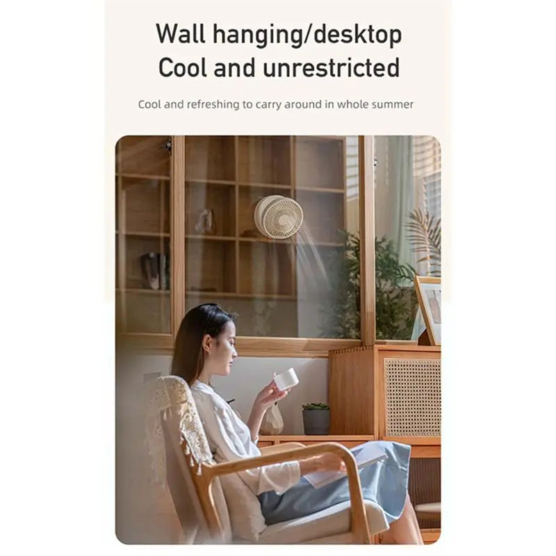 A74X-Remote Control Wireless Wall Mounted Circulation Air Cooling Fan With LED Light Folding Electric Ventilator Table Fan