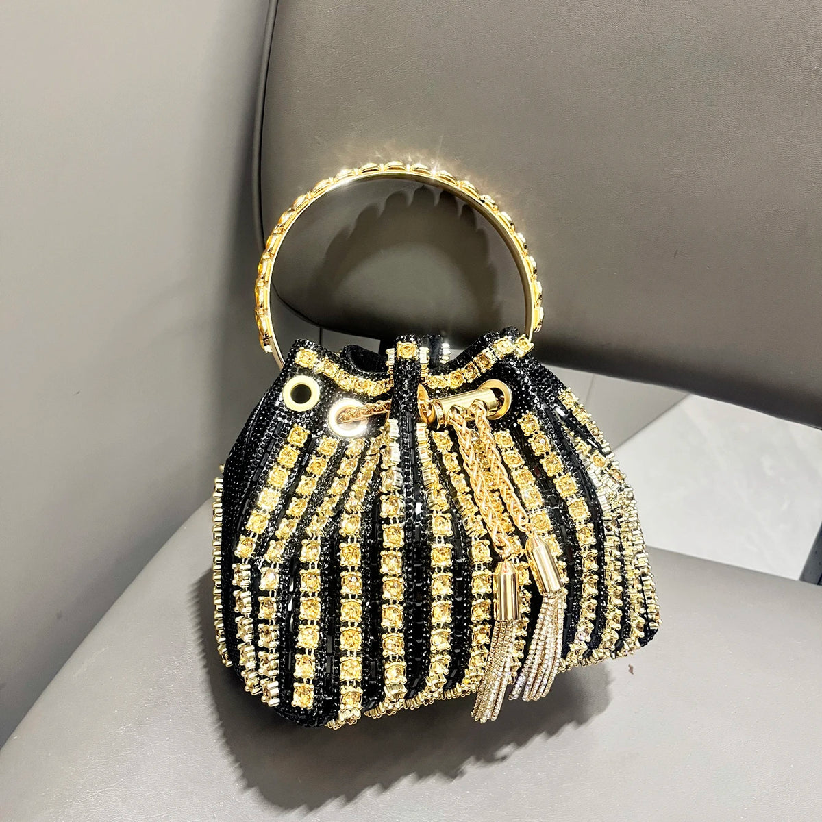luxury Designer purses and handbags bags for women bucket clutch purse evening banquet bag Crystal rhinestone shoulder bag
