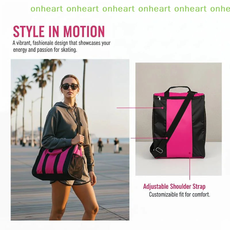 [C]3 Layers Breathable Skate Bag for Kids Backpack Style Comfortable Skating Accessory