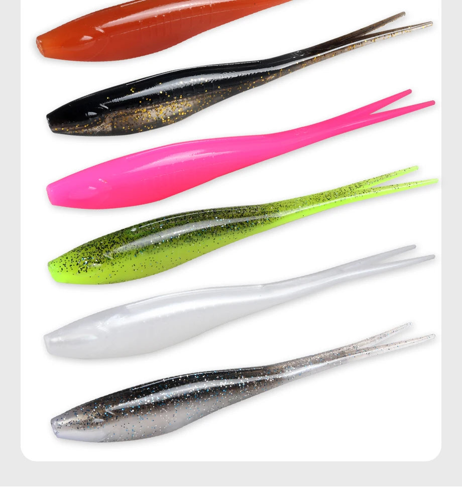JOHNCOO 3pcs Floating Drop Shotting Soft Bait Fishing Lure 180mm V-shape Split Tail Swimbait Worm Topwater 18g