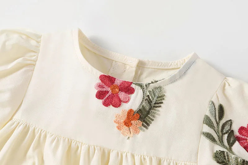 MILANCEL New Baby Summer Clothes Infant Girl's Floral Puff Sleeve Bodysuit Toddler Tee And Shorts 2PCS Sets ﻿Children's Outfit