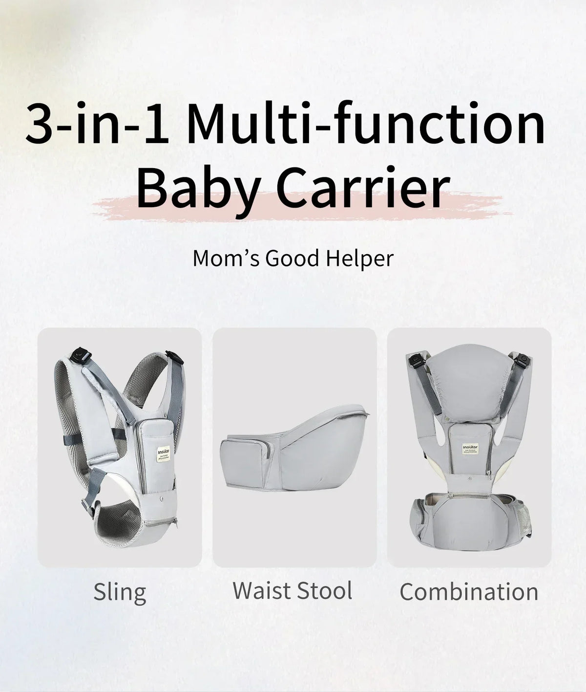 Baby Four Seasons Style Carrier Multi-functional Child Waist Stool Breathable Waist Stool With Hip Seat Front Hold Portable 0-2Y