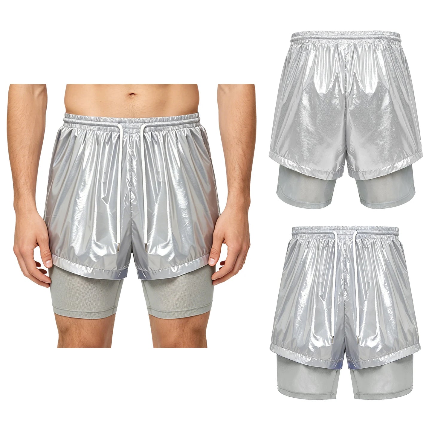 Men Leak-proof Diaper Cover Shorts Mesh Liner Waterproof Double Layer Shorts Swimming Suit Nursing Special Needs Reusable Briefs