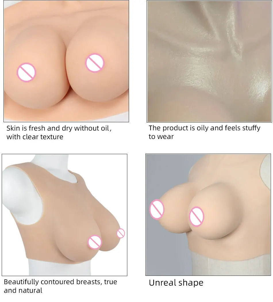 Cosplay Chest Silicone Breast Forms Huge Fake Boobs Transgender Drag Queen Shemale Crossdresser Artificial Breasts Shemale
