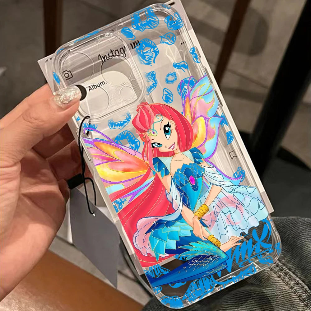 Lovely w-winxs c-clubs Phone Case For iPhone 17 16 16e 15 14 13 12 11 Mini Pro Max XR XSMax 7 8 Air Plus Transparent Back Cover