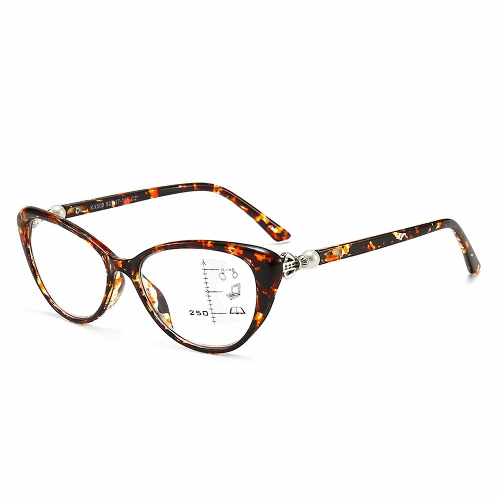 Progressive Multi Focus Anti Blue Light Reading Glasses, Fashionable Dual-purpose Reading Glasses for Both Near and Far Use