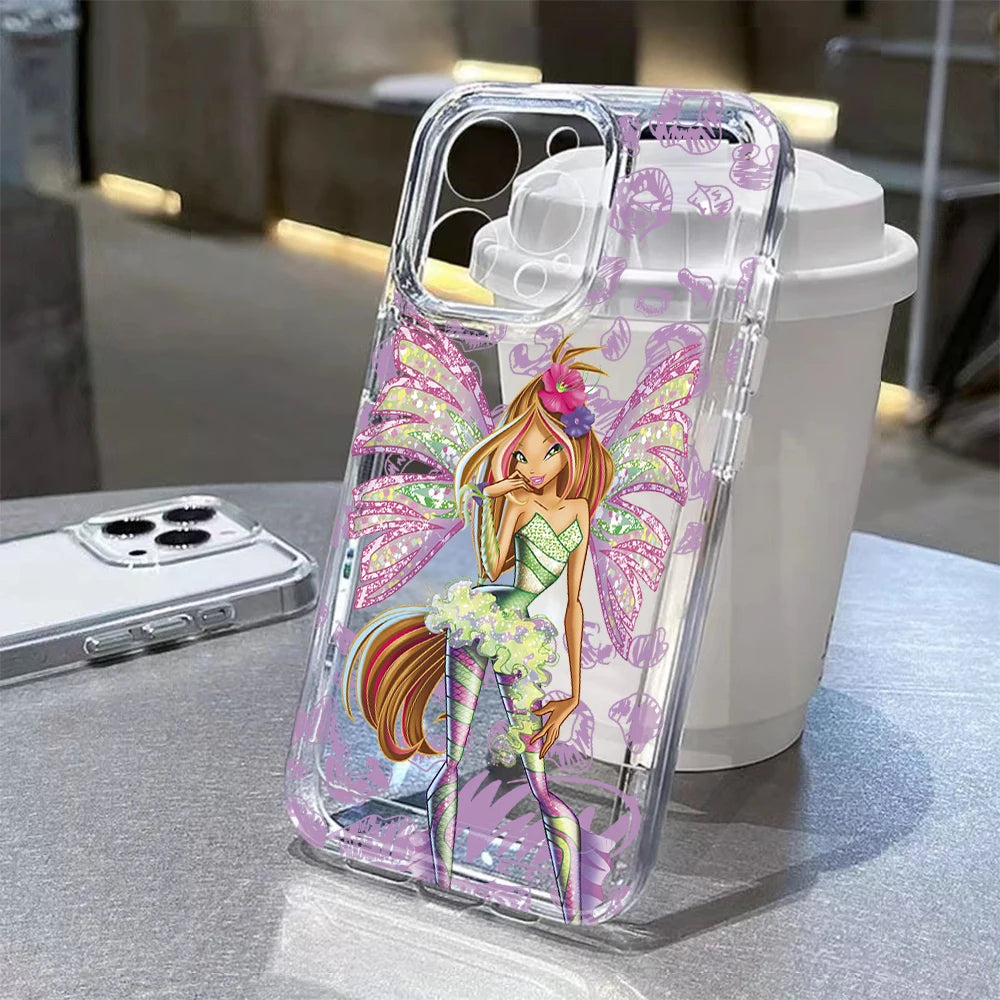Lovely w-winxs c-clubs Phone Case For iPhone 17 16 16e 15 14 13 12 11 Mini Pro Max XR XSMax 7 8 Air Plus Transparent Back Cover