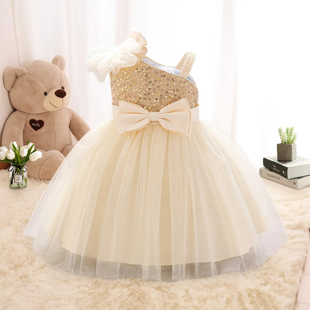 Toddler Baptism Party Baby Girls Dresses Girls Tulle 1st Birthday Wedding Prom Baby Dress Infant Bridesmaids Christmas Costumes